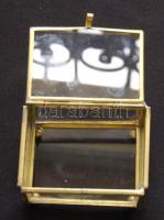 Kis üveg ládika réz kerettel 8x6x5cm