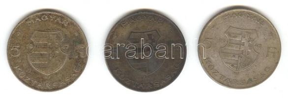1947. 5Ft Ag "Kossuth" (3x) T:3
