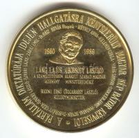 1989. "A száműzetésben 1960-1989 között működő szabad magyar kormány emlékére" nagyméretű piefort aranyozott emlékérem (65mm) dísztokban T:exPP