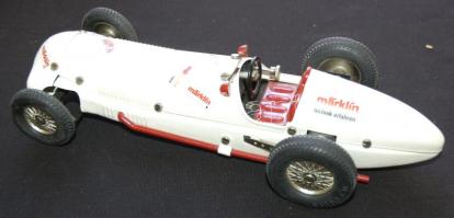 Márklin típusú fém modell autó, jó állapotban/ Metal race car model 29 cm