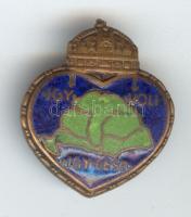 ~1930. Ereklyés Országzászló Nagy bizottság zománcozott Br gomblyukjelvénye gyártó: Jerouschek Bpest T:2