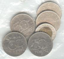 2002. 100Ft "Kossuth" + 2004-2007. 50Ft 5db klf emlékverete T:2