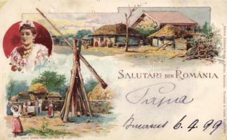 Romanian folklore, litho