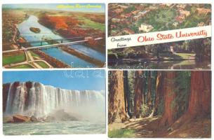 100 db színes, modern városképes lap, USA és Kanada