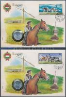 12 különféle érmés, bankjegyes borítékok: 1978. 2Ft bélyeges borítékon alkalmi bélyegzővel T:1 + 198...