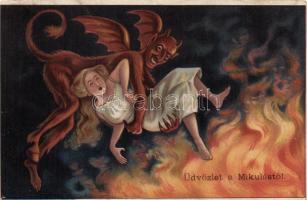 Krampus, girl litho (EM)