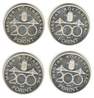 1995. 200Ft Ag "Deák" (4x) T:PP
