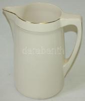 Régi nagyméretű jelzett Villeroy & Boch porcelán mosdótál szolid aranyozással díszítve, hozzávaló kancsóval / Villeroy & Boch chinaware wash bowl and jug 40x13cm, 27cm