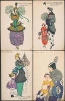 MELA KOEHLER tartalmas képeslap tétel, általában jó állapotú lapok, de majdnem mind kicsit vagy jobban elszineződött, sarkánál vagy nagyobb felületen megbarnult képeslap, összesen 47 db