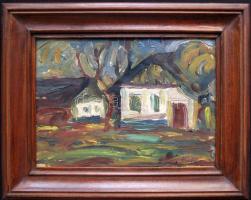 Magos Gyula (1932-1995): Tükör utca, ízléses hibátlan keretben, olaj 28,5x22,5cm