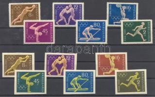 Roma Olympics imperforated and perforated set, Római olimpia vágott és fogazott sor