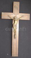 Fa-réz feszület / wood-brass crucifix 19x35cm