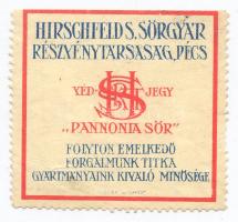 cca. 1940 Hirschfeld Sörgyár Részvénytársaság Pécs levélzáró