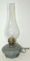 Ón petróleum lámpa üveg búrával 29cm magas