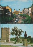 180 db színes, többnyire használt, magyar városképes lap