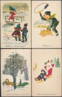 160 db színes üdvözlőlap az 1960-as évektől, köztük sok megíratlan