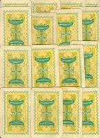 Játékkártyagyár és Nyomda: háború előtti komplett,  magyarkártya-pakli. A lapokon ceruzával írott fe...