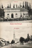 Felsőábrány a Mahr-lak és a református templom (EB)