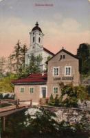 Szklenófürdő spa and church