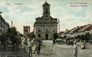 Poprád main square, church, Divald (EK)