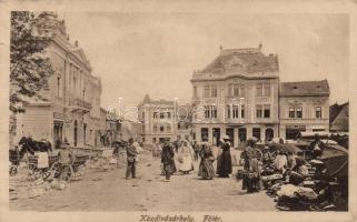 Kézdivásárhely main square, market (small tear)