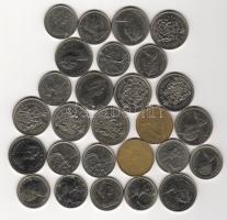 Kanada 1968-1987. Kis gyűjtemény 25cent (13x), 50cent (12x), 1$ (2x) többségében klf pénzekből T:1,2