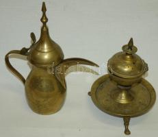 Réz teáskanna+ cukortartó/ copper tea pott+ sugar bowl 22cm 14cm