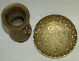 Réz váza+ tálaló/
copper vase+ copper sidepoard 20cm, d:16cm