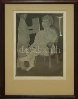 1980 Amerigo Tot(1909-1984): Merengő, Kőnyomat papír, Sorszámozott, jelzett 71/100 20x30 cm