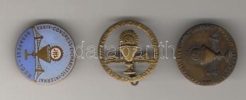 1938. "Eucharisztikus Kongresszus" 3 klf kitűző T:2