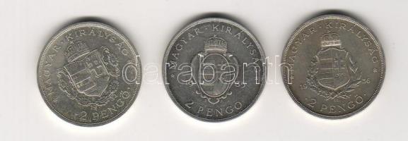 1935-36. 2P (3x) "Pázmány-Rákóczi-Liszt" ezüst sor T:2