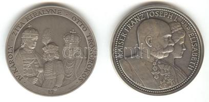 2006. Ausztria/Magyarország Ezüst Ag(999) emlékérem-pár Ferenc József halálának és IV. Károly magyar királlyá koronázásának 90. évfordulója alkalmából (31,104g/40mm) eredeti dísztokban, tanúsítvánnyal T:patinázott