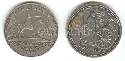 2006. Ausztria/Magyarország Ezüst Ag(999) emlékérem-pár Ferenc József halálának és IV. Károly magyar...