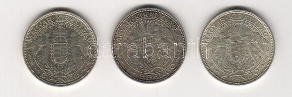 1938. 2P (3x) ezüst T:2+