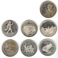 1973-1995. Magyar Éremgyűjtők Kiskőrösi Csoportja-Petőfi Útja sorozat 7db Ag(835) emlékérme (36g/42,5mm) tervezők: Lapis András, Fritz Mihály T:BU/PP RR!!