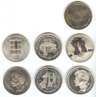 1973-1995. Magyar Éremgyűjtők Kiskőrösi Csoportja-Petőfi Útja sorozat 7db Ag(835) emlékérme (36g/42,...