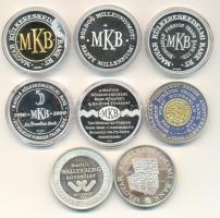 8db különféle emlékérem Magyar Külkereskedelmi Bank kiadásában: 1990. "MKB" Ag(925) emléké...