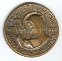 1980. "Pannonhalmi Apátság 1500 éves évfordulója" Br emlékérem (50mm) T:2