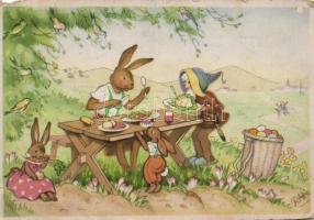 Easter, dwarf, Rabbit picnic, E.B.D. Nr. 4035. (b)