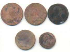 Ausztria 1800-1812. 1Kr, 3Kr (4x) T:vegyes Austria 1800-1812. 1 Kreutzer, 3 Kreutzer (4x) C:mixed