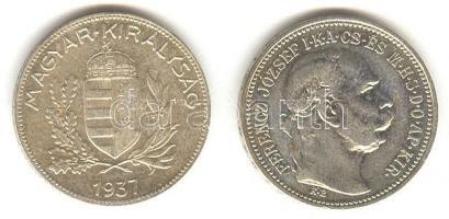 1912KB. 1K Ag T:2- + 1937. 1P Ag T:2 tanúsítvánnyal