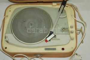 Működő Mestro Luxton hordozható lemezlejátszó eredeti dobozában 30x38x17cm