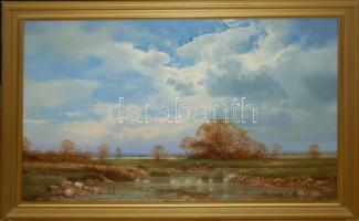 Radnai Reidmayer József (1896-1963): Tavaszi tájkép, olaj vászon, 63x89 cm