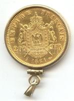 Franciaország 1861. 20Fr Au III.Napoleon (6,4516g) + Au foglalat (1.15g) T:2 France 1861. 20 Francs Au "Napoleon III" (6,4516g) + Au frame (1.15g) C:XF