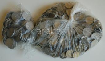 Forgalomból kivont 1-és 2Ft-os érmék 1,14kg-os súlyban + alumínium fillérek 122g T:vegyes