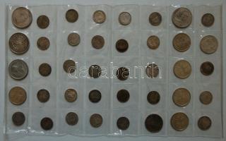 Vegyes összetételű főleg magyar, román, amerikai, német, osztrák ezüst (Ag) és fémpénz gyűjtemény fó...