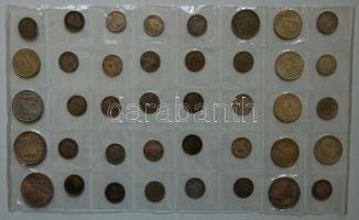 Vegyes összetételű főleg magyar, román, amerikai, német, osztrák ezüst (Ag) és fémpénz gyűjtemény fó...