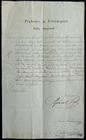 1832 Helytartótanácsi leirat Végh István, Komáromy Péter és Szabó Károly tanácsosok aláírásával / 1832 Ex offo letter of the Governing Council