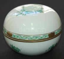 Kézzel festett sorszámozott Apponyi-mintás  jelzett Herendi porcelán bonbonier hibátlan állapotban / Handpainted numbered Herendi chinaware bonbonier in flawless condition 9x12cm
