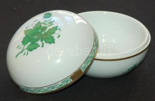 Kézzel festett sorszámozott Apponyi-mintás  jelzett Herendi porcelán bonbonier hibátlan állapotban /...